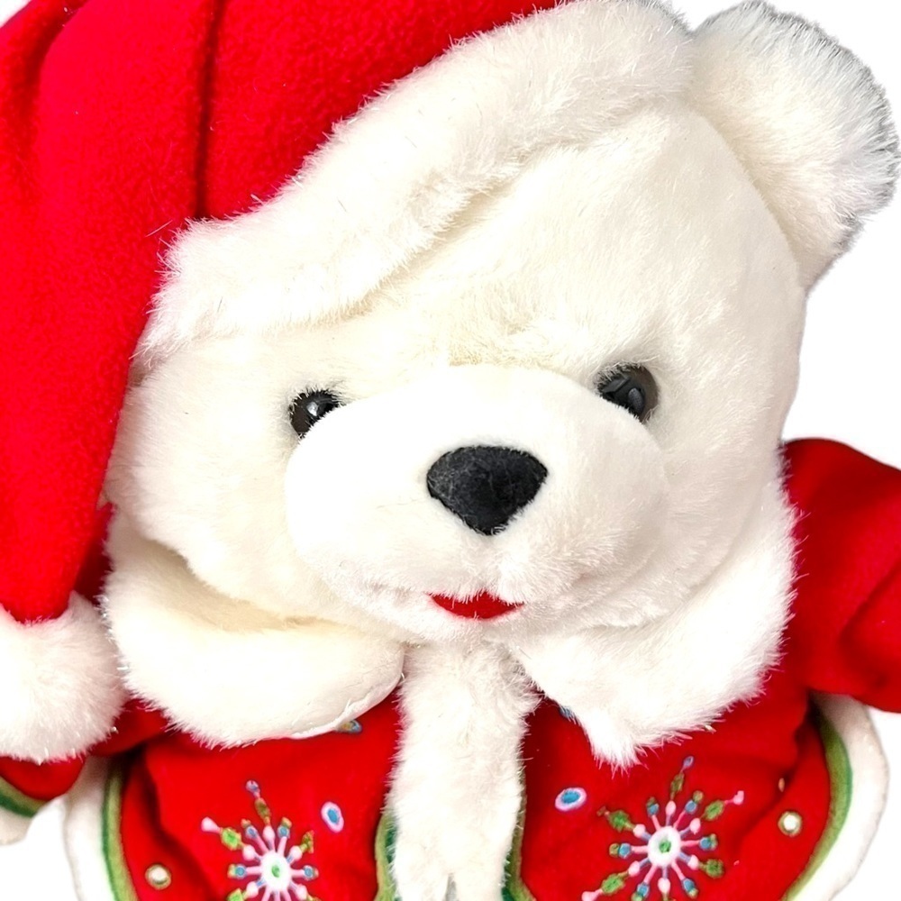 DanDee Christmas Teddy Bear Snowflake Friends Plush Sweater Hat 2005 15” - Picture 2 of 15